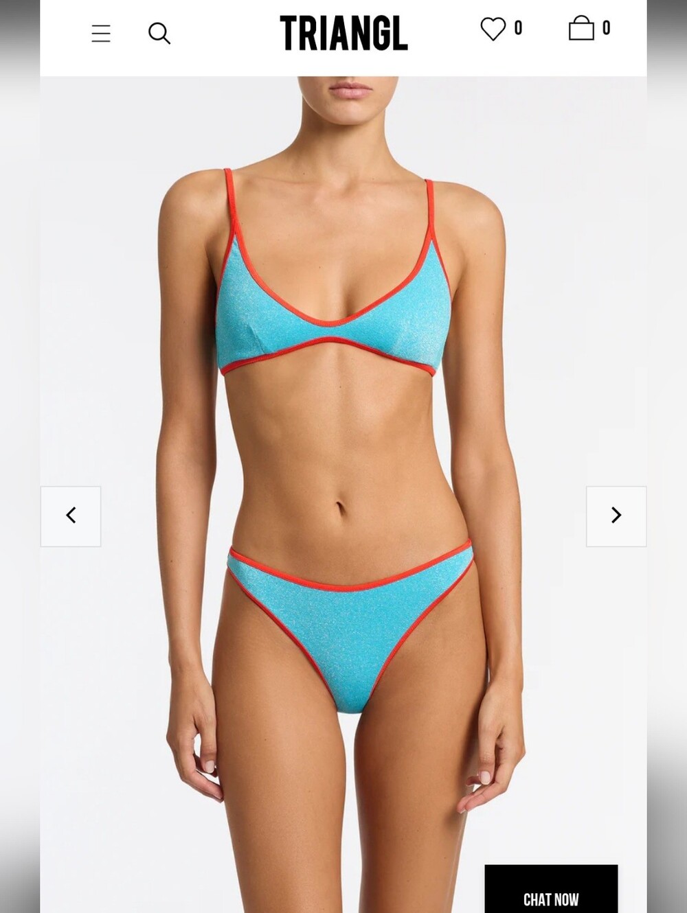 Triangl swimwear Metallic Aqua Bikini with Red Trim